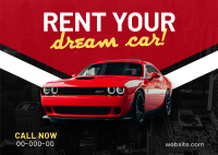 Dream Car Rental Postcard Design