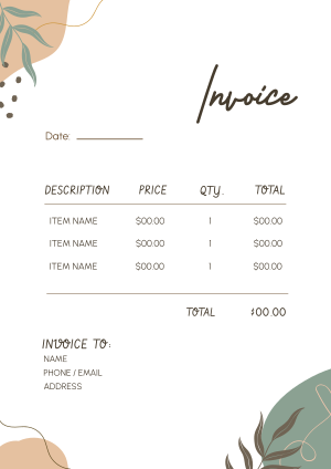 Leafy Abstract Invoice Image Preview