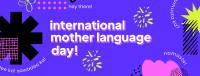 Bold Modern Language Day Facebook Cover Design