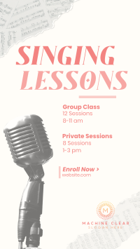 Singing Lessons Facebook story Image Preview