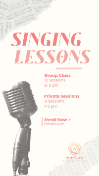 Singing Lessons Facebook Story Design