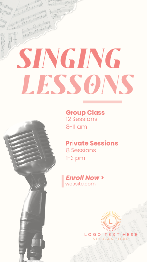 Singing Lessons Facebook story Image Preview