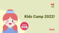 Cute Kids Camp Facebook Event Cover Design