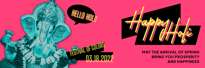 Hello Holi Twitter header (cover) Image Preview