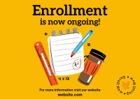 Enrollment Is Now Ongoing Postcard Design