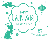 Lunar New Year Rabbit Facebook Post Design