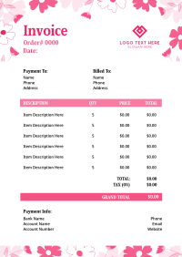 Quirky Floral Invoice Design