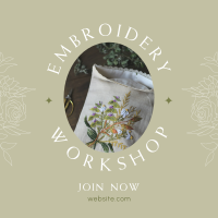 Embroidery Workshop Instagram Post Design