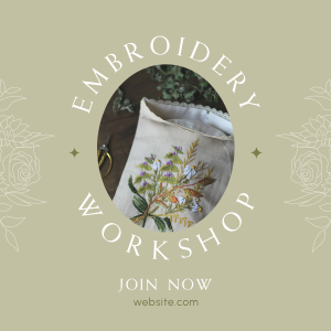 Embroidery Workshop Instagram post Image Preview