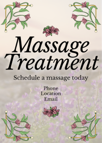 Art Nouveau Massage Treatment Flyer Design