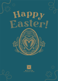 Floral Egg with Easter Bunny Flyer Image Preview