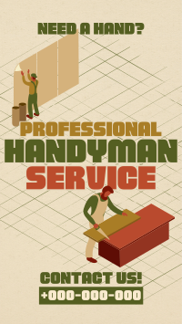 Isometric Handyman Services TikTok Video Preview