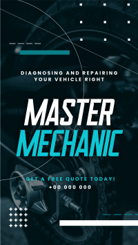 Abstract Professional Motor Mechanic Instagram Reel Design