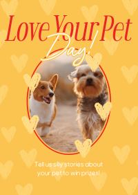Retro Love Your Pet Day Flyer Design