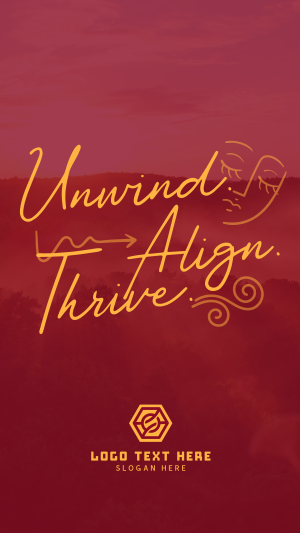 Unwind, Align, and Thrive Facebook story Image Preview