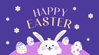 Easter Eggs & Bunny Greeting Facebook Event Cover Design