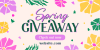 Spring Giveaway Flowers Twitter Post Design