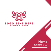 Pink Buffalo M Outline Business Card Design