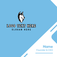 Angry Husky Mascot Business Card Design