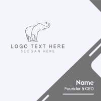 Gray Minimalist Elephant  Business Card Design