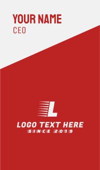 Red Fast Letter Business Card Design