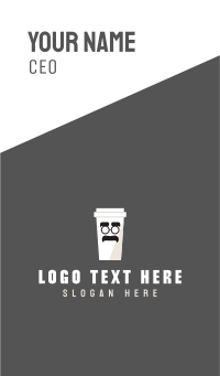 Coffee Cup Cartoon Business Card Design