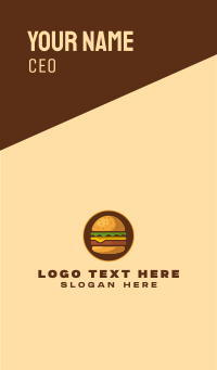 Burger Hamburger Business Card Design