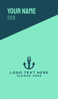 Anchor Seafood Fork Business Card Design