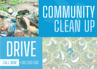 Community Clean Up Drive Postcard Design