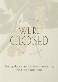 Rustic Closed Restaurant Poster Image Preview