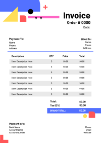 Multicolor Figures Invoice Design