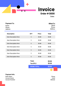 Multicolor Figures Invoice Image Preview