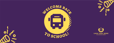 Cute School Bus Facebook cover Image Preview