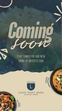 New Menu Coming Soon YouTube Short Design