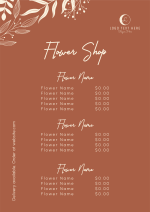 Fancy Flower Shop Menu Image Preview