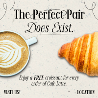 Perfect Coffee Croissant Instagram Post Design