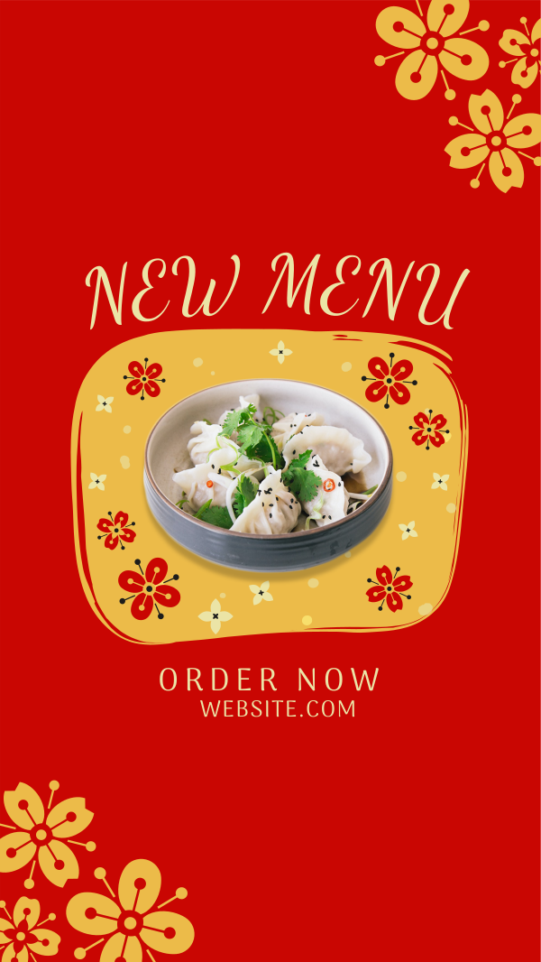 Floral Chinese Food Instagram Story Design Image Preview