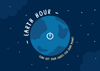Earth Hour Switch Postcard Design