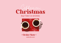 Christmas Coffee Sale Postcard Design
