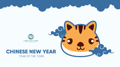 Adorable Tiger Sticker Facebook event cover Image Preview