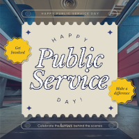 Modern Nostalgia Public Service Day Linkedin Post Image Preview