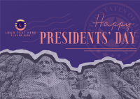 President's Day Mt. Rushmore Postcard Design