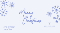 Merry Christmas Snowflake Facebook Event Cover Design