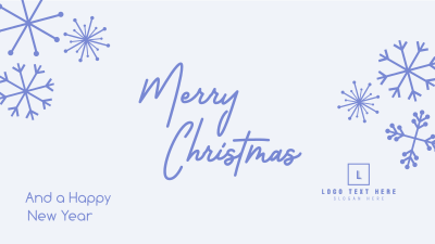 Merry Christmas Snowflake Facebook event cover Image Preview