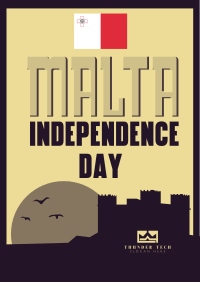 Mid-Century Malta Independence Day Poster Image Preview