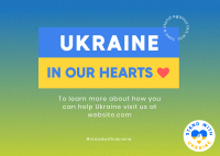 Ukraine In Our Hearts Postcard Design