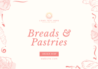 Fancy Pastry Treats Postcard Design