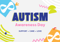 Autism Awareness Day Postcard Image Preview