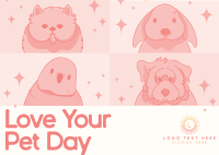 Modern Love Your Pet Day Postcard Image Preview