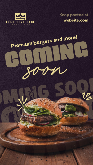 Burgers & More Coming Soon Facebook story Image Preview